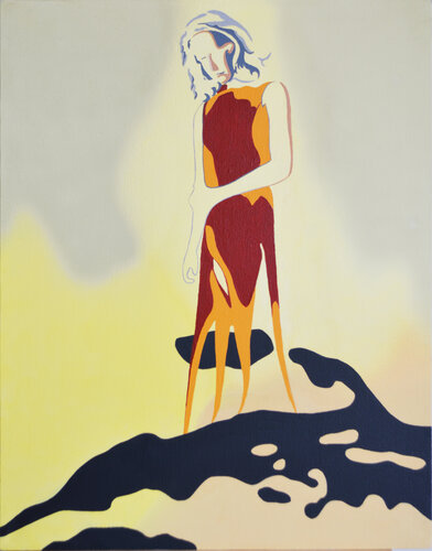 Girl in red dress van jorgen folkersen, Schilderij te koop op Singulart