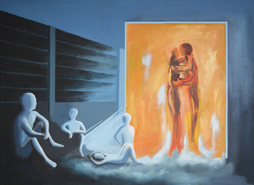 Love's waiting room by jorgen folkersen, 회화 for Sale on Singulart