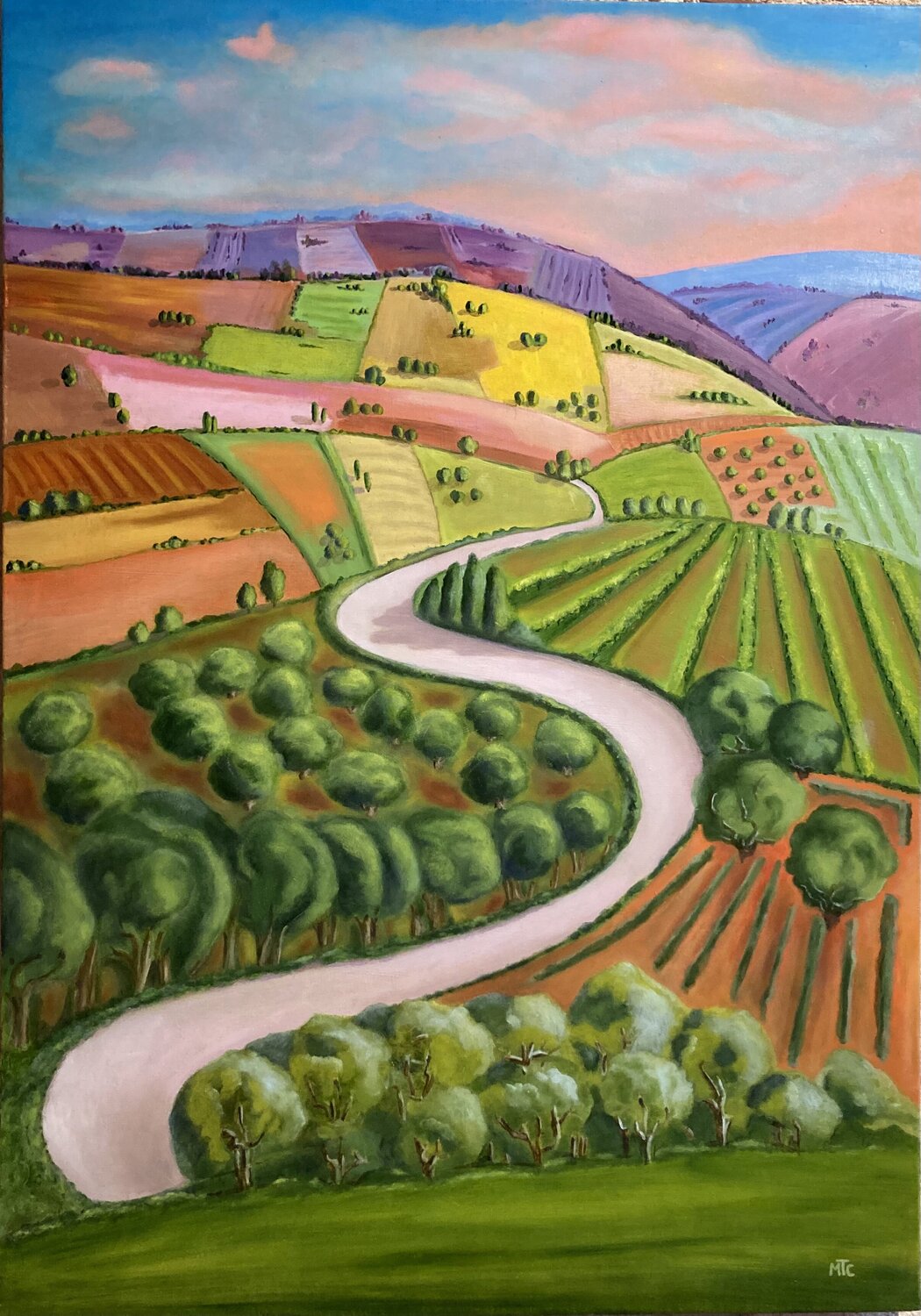 La collina degli ulivi Maria Teresa Cristini Originalgemälde zu verkaufen