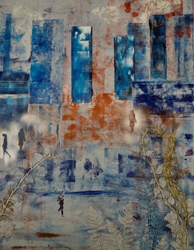 Nature et mouvement au coeur de la ville van Catherine Zivi, Werk op papier te koop op Singulart
