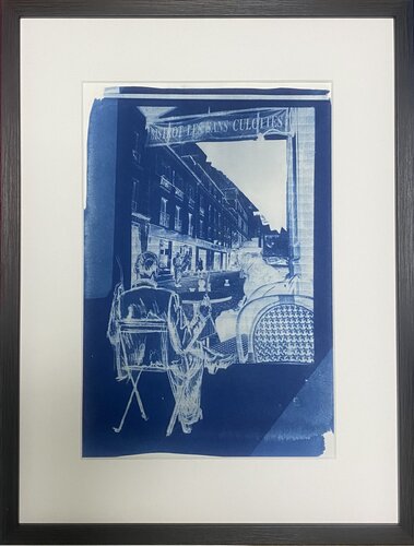Le temps d’un café parisien - Cyanotype van Catherine Zivi, Werk op papier te koop op Singulart