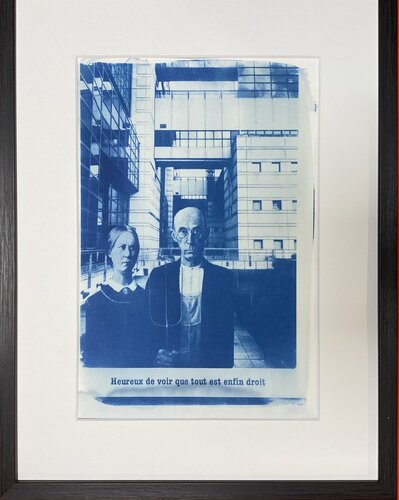 Hommage à Grant Wood - Cyanotype van Catherine Zivi, Werk op papier te koop op Singulart