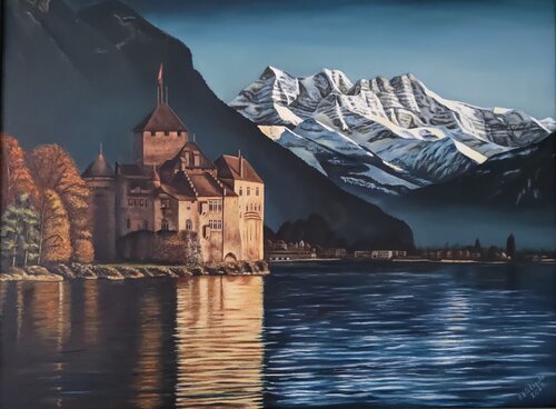 Chillon Castle by Valerija Govorova, Painting for Sale on Singulart