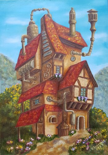 Fantasy house by Valerija Govorova, Painting for Sale on Singulart