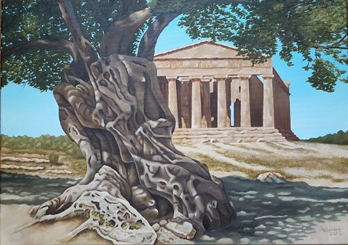 Temple of Concord in Agrigento by Valerija Govorova, Painting for Sale on Singulart