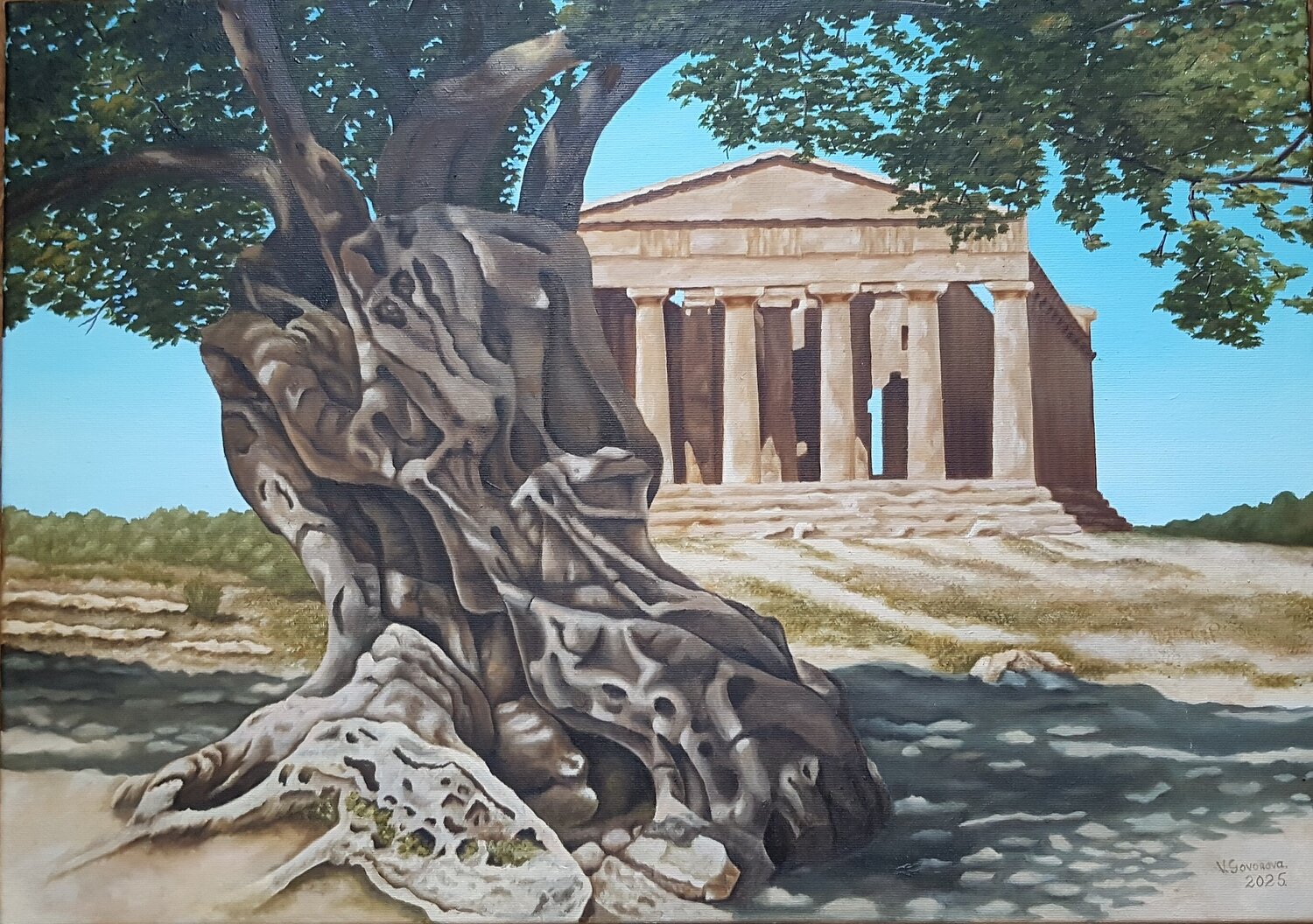 Temple of Concord in Agrigento Valerija Govorova Originalgemälde zu verkaufen