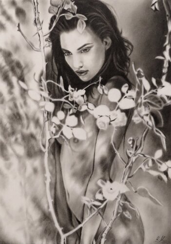 "In the rose garden" di Monika Rembowska, Pittura in vendita su Singulart