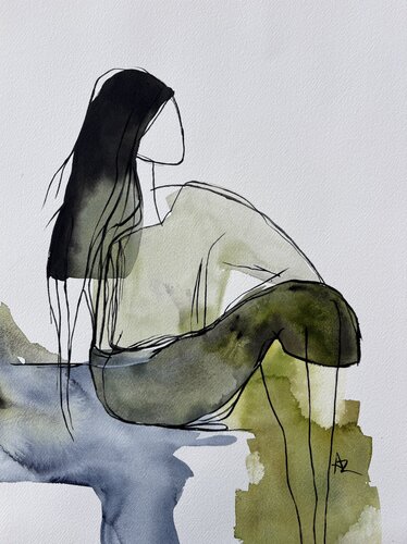 In Green Silence par Ana Ozz, Œuvre sur papier en vente sur Singulart