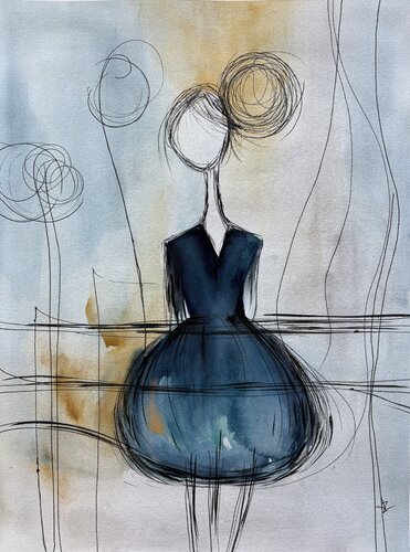 Dream in Blue di Ana Ozz, Opera su carta in vendita su Singulart