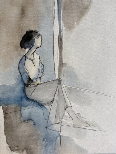Quiet Window di Ana Ozz, Opera su carta in vendita su Singulart