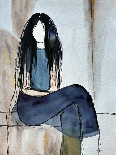 Long Hair of Quiet van Ana Ozz, Werk op papier te koop op Singulart