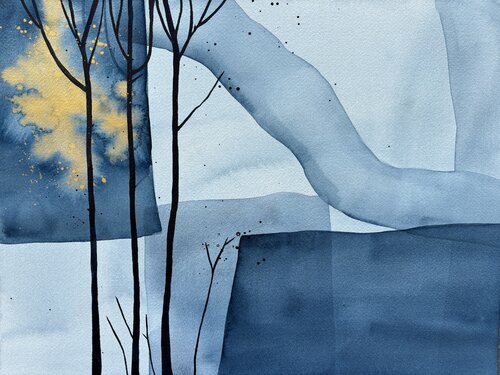 Golden Light Through Trees di Ana Ozz, Opera su carta in vendita su Singulart