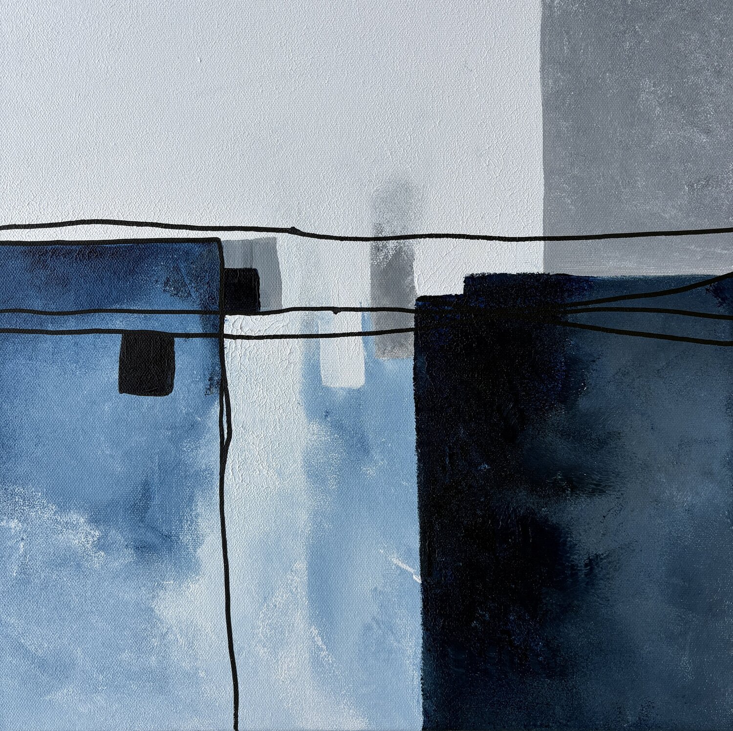 Quiet Lines of the City Ana Ozz Originalgemälde zu verkaufen