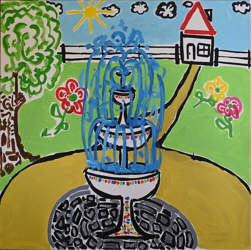 Haus und Garten 3 von Fynn Klün, Malerei kaufen auf Singulart