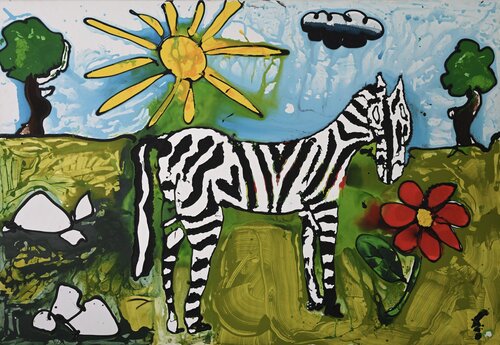 Zebra von Fynn Klün, Malerei kaufen auf Singulart