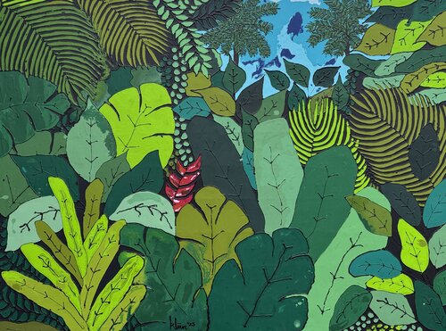 Dschungel mit Lichtung von Fynn Klün, Malerei kaufen auf Singulart