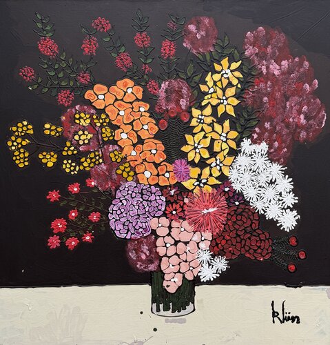 Blumen braun von Fynn Klün, Malerei kaufen auf Singulart