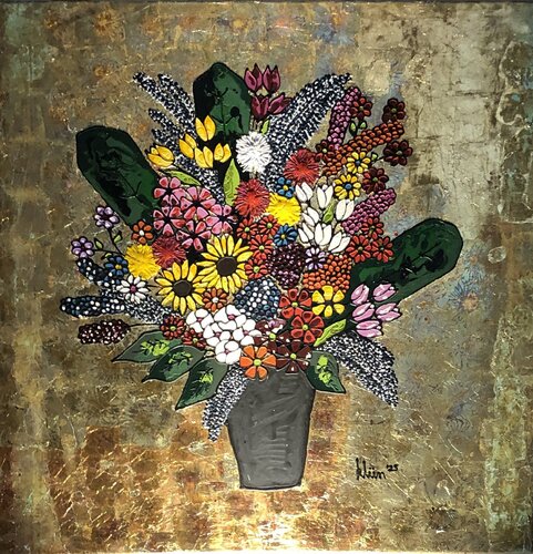 Blumen gold van Fynn Klün, Schilderij te koop op Singulart