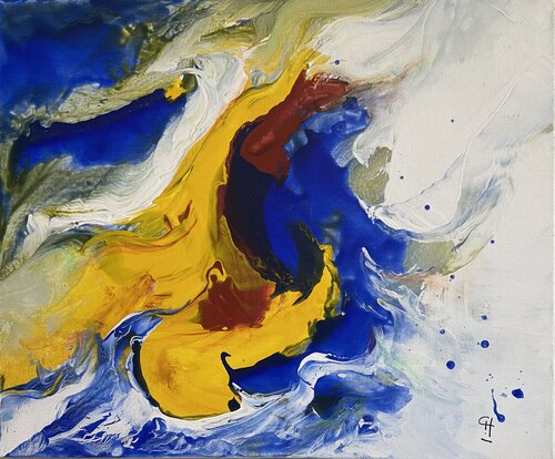 Abstraction marine by SanChae - Sandrine Chalot, Painting for Sale on Singulart
