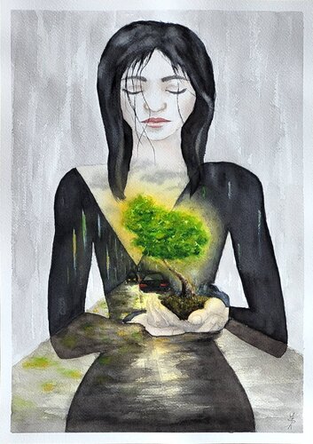 The Last Piece of Nature di Šárka Pham, Pittura in vendita su Singulart