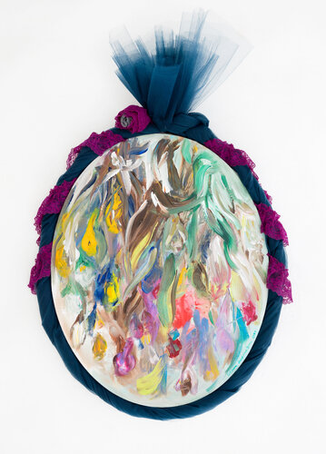 fleurs ovales bleues par Colleen Surprise Jones, Peinture en vente sur Singulart