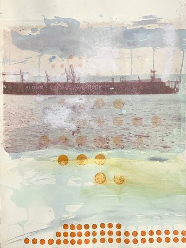 Hamburger Hafen drei par Heike Kirsch, Œuvre sur papier en vente sur Singulart