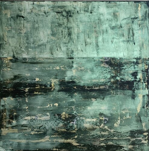 Horizont perlgrün #4 di Heike Kirsch, Pittura in vendita su Singulart