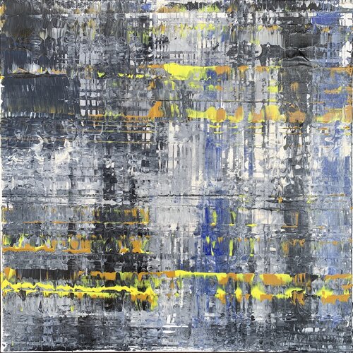 Kristallines blau-gelb-schwarz von Heike Kirsch, Malerei kaufen auf Singulart