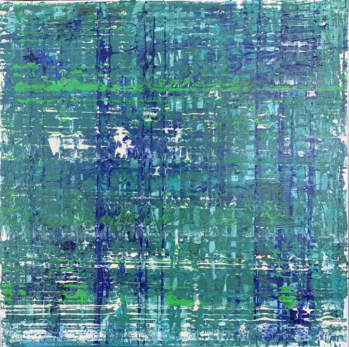 Kristallines blau-grün di Heike Kirsch, Pittura in vendita su Singulart