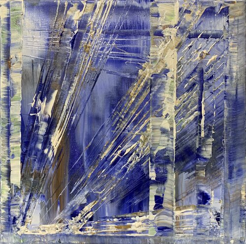Diagonales Blau von Heike Kirsch, Malerei kaufen auf Singulart