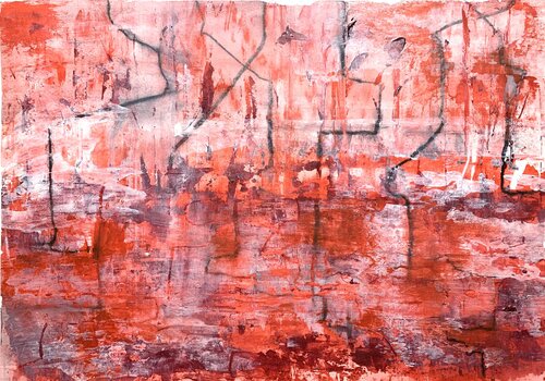 Rote Landschaft #2 by Heike Kirsch, Work on Paper for Sale on Singulart