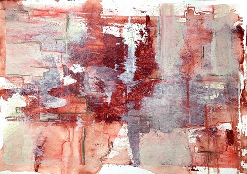 Rote Landschaft #3 par Heike Kirsch, Œuvre sur papier en vente sur Singulart