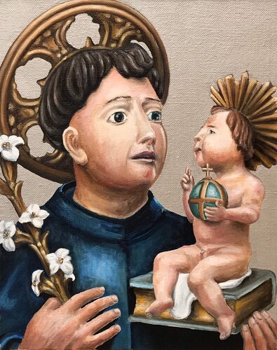 Sant'Antonio col Bambino von Paolo Mori, Malerei kaufen auf Singulart