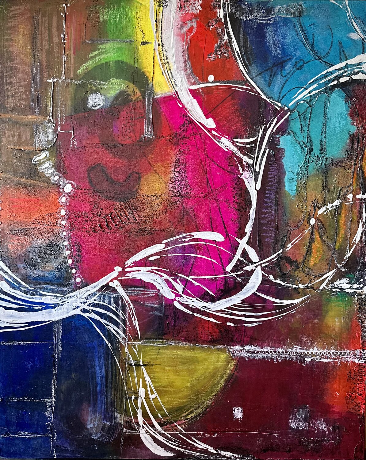Dreaming a colorful dream in a pale reality Kim Jun Sung Originalgemälde zu verkaufen