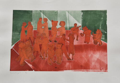 Bärentango 2 by Cornelia Leitner, 종이 for Sale on Singulart