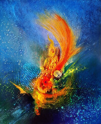 LE CINQUIEME ELEMENT van Patrice Bru, Schilderij te koop op Singulart