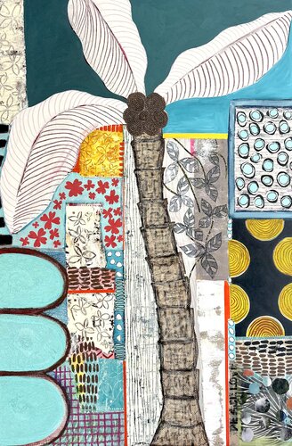 Palmtree Pattern von Lone Gadegaard Dyrby, Malerei kaufen auf Singulart