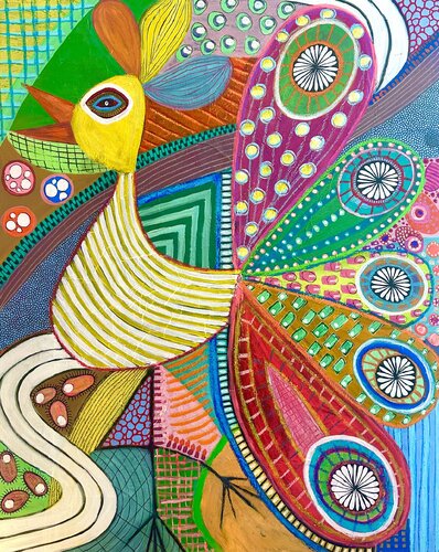Doodlbird di Lone Gadegaard Dyrby, Pittura in vendita su Singulart