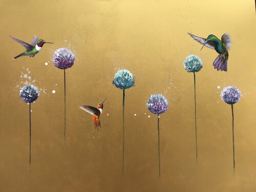 It's A Fine Balance ~ on Gold di Laure Bury, Pittura in vendita su Singulart