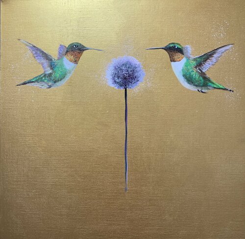 We Are Golden ~ Hummingbird di Laure Bury, Pittura in vendita su Singulart