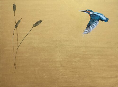 Poetry In Motion ~ The Kingfisher di Laure Bury, Pittura in vendita su Singulart