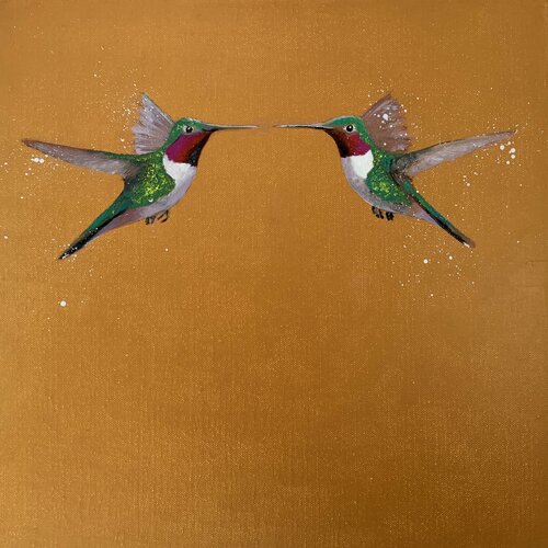 We Are Golden III ~ Hummingbird di Laure Bury, Pittura in vendita su Singulart