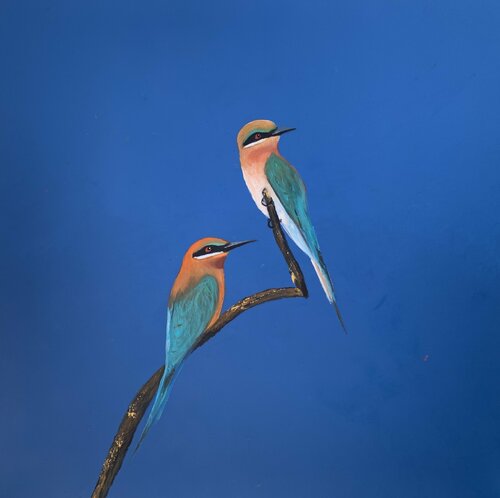 Looking For Bees ... Bee-Eaters di Laure Bury, Pittura in vendita su Singulart