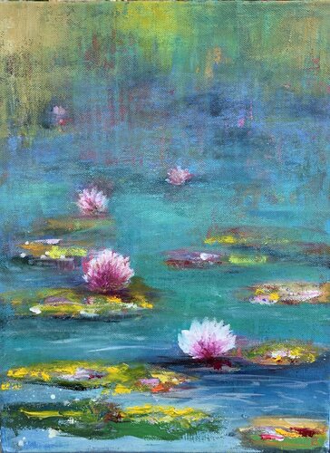 Light on the Lily Pond de Laure Bury, Pintura a la venta en Singulart