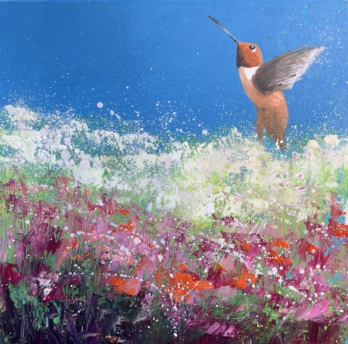 Rufous Hummingbird van Laure Bury, Schilderij te koop op Singulart