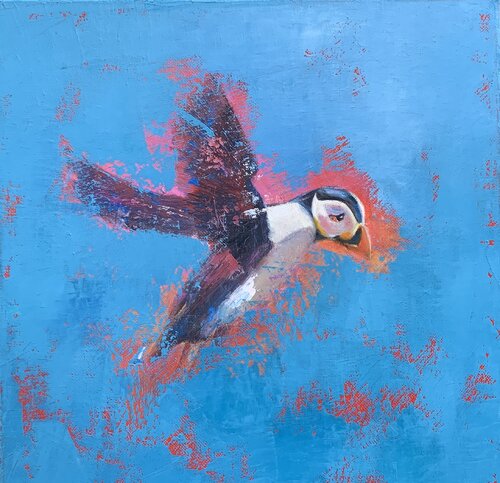 Flight of the Puffin von Laure Bury, Malerei kaufen auf Singulart
