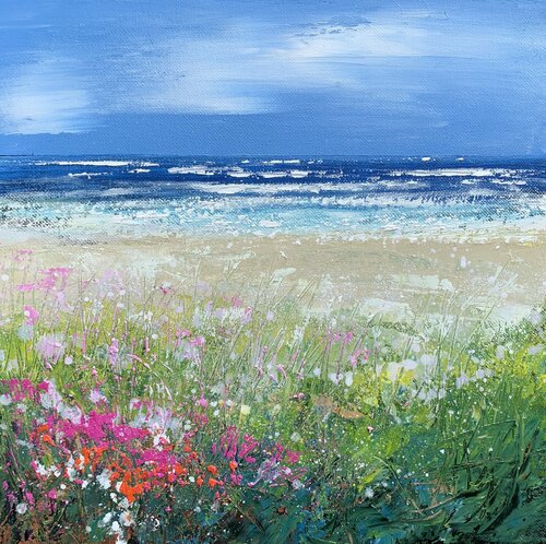 Wild Flowers at The Beach di Laure Bury, Pittura in vendita su Singulart