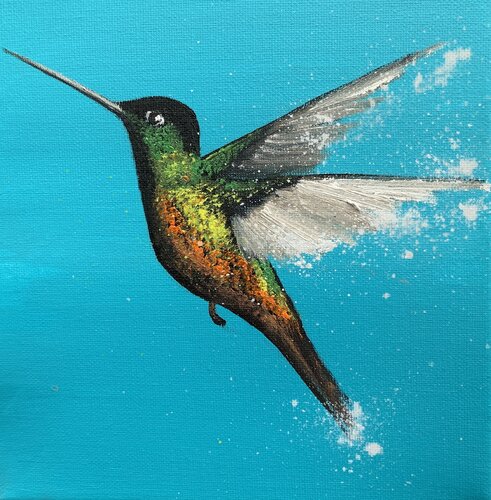 Hummingbirds Love I von Laure Bury, Malerei kaufen auf Singulart