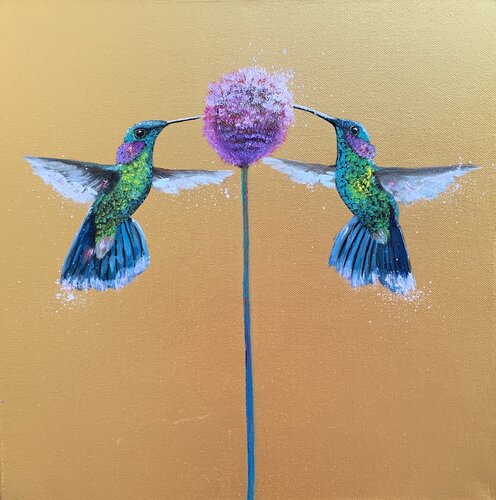 You and Me ~ Hummingbirds van Laure Bury, Schilderij te koop op Singulart