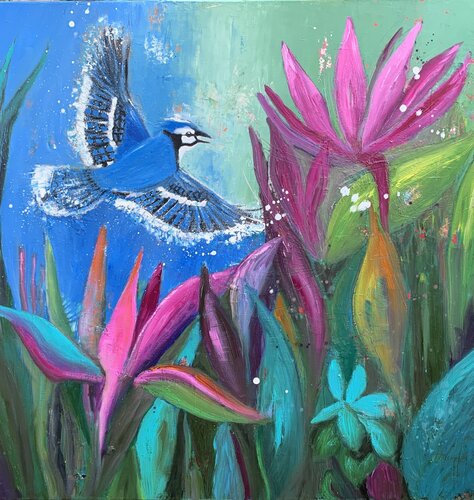 Blue Jay by Laure Bury, Painting for Sale on Singulart